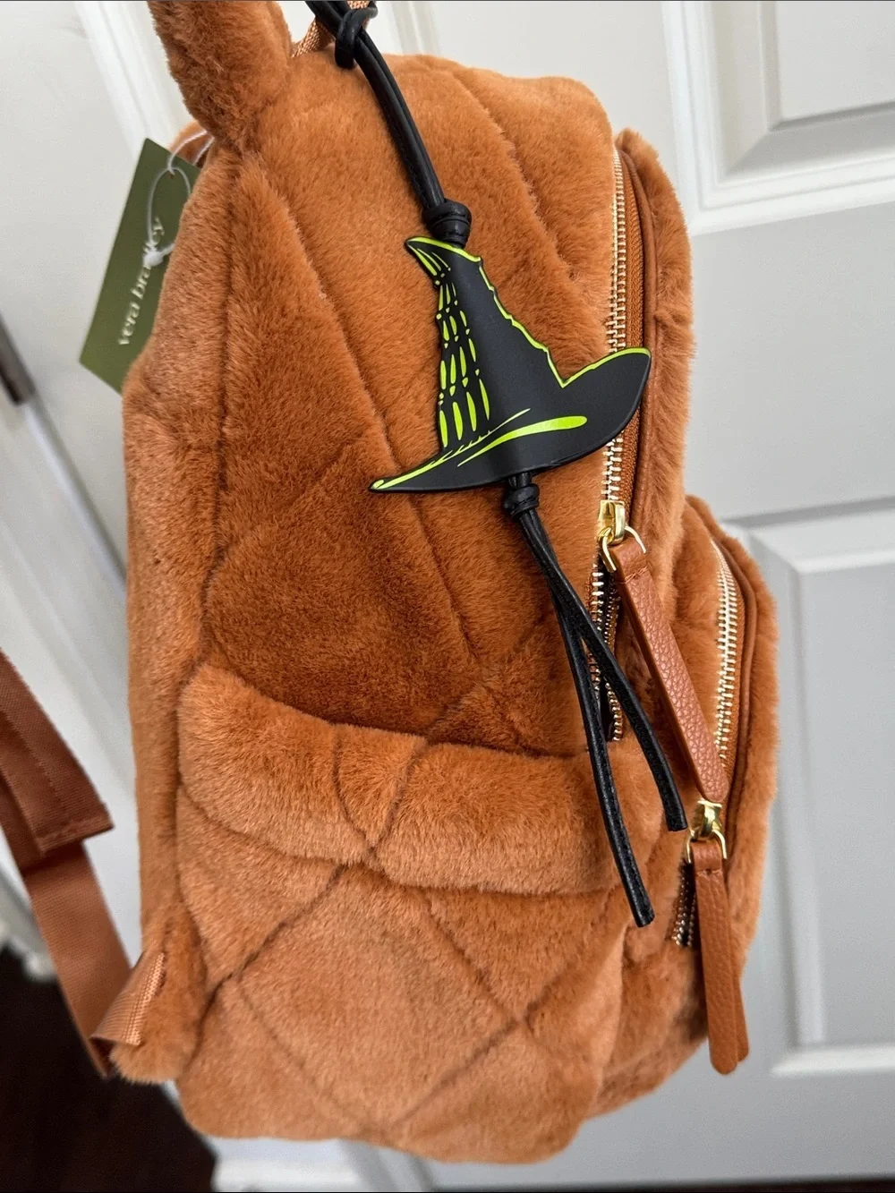 Vera Bradley x Wicked Quilted Plush Mini Backpack in Rust